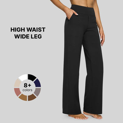 Loose High-Waist Business Casual Pants Yoga Pants Women Wide Leg Pants with Pockets Comfortable Athletic Sweatpants Outdoorfun