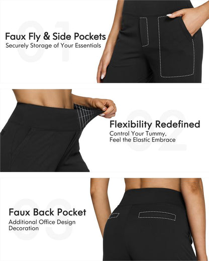 Loose High-Waist Business Casual Pants Yoga Pants Women Wide Leg Pants with Pockets Comfortable Athletic Sweatpants Outdoorfun