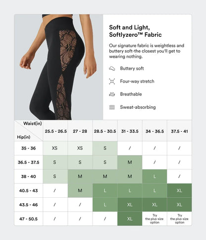 SoftlyZero™ High Waisted Crossover Contrast Lace Pocket Yoga Leggings-UPF50+