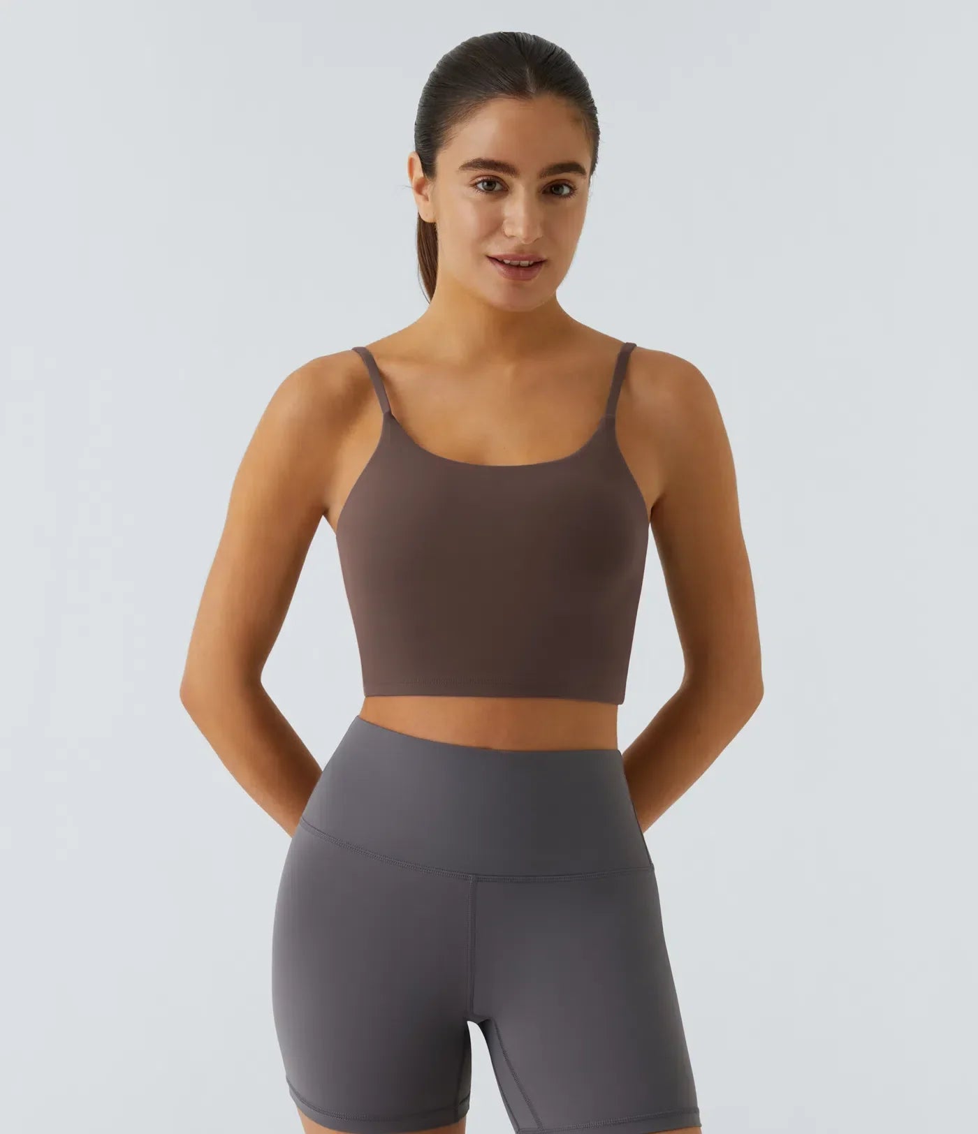 Basic Padded Workout Cropped Low Support Tank Top A-C Cups