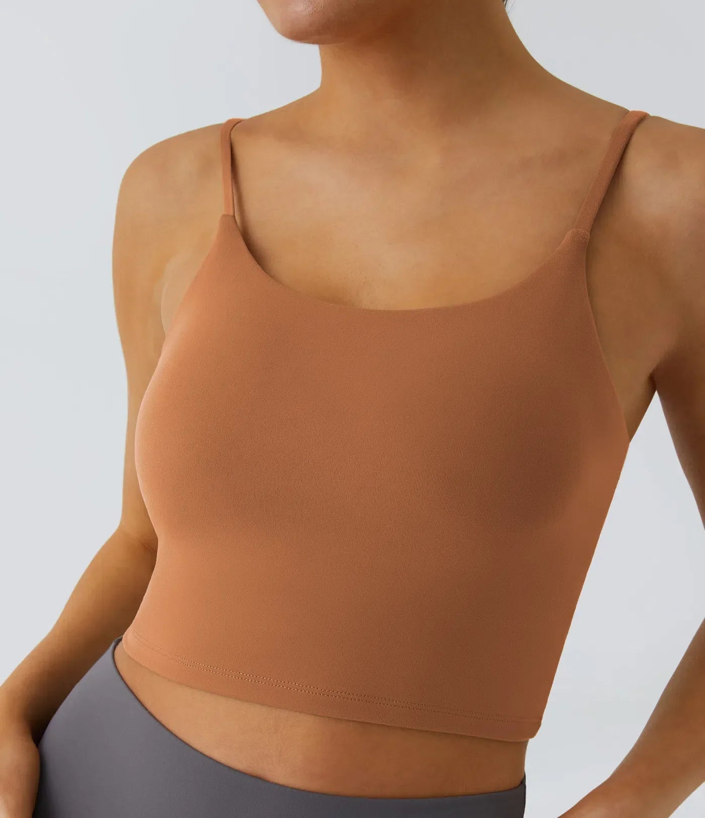 Basic Padded Workout Cropped Low Support Tank Top A-C Cups