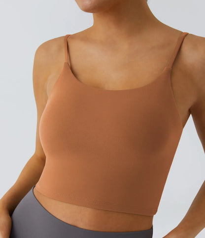 Basic Padded Workout Cropped Low Support Tank Top A-C Cups