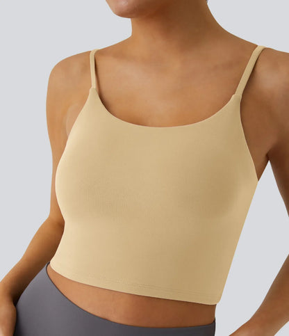 Basic Padded Workout Cropped Low Support Tank Top A-C Cups