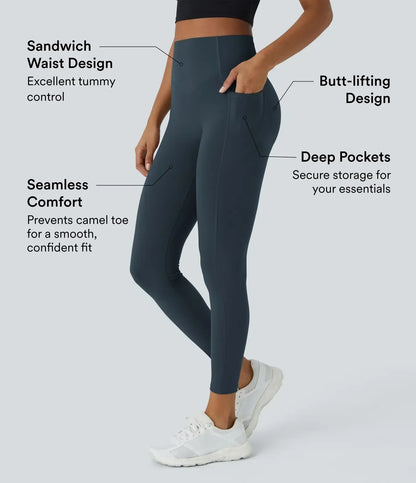 Halora UltraSculpt™ SoCinched High-Waist Tummy Control Butt-Lifting Leggings with Pockets