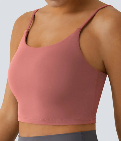 Basic Padded Workout Cropped Low Support Tank Top A-C Cups