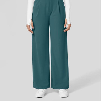 TheFitara Flex High Waisted Plicated Side Pocket Straight Leg Work Pants